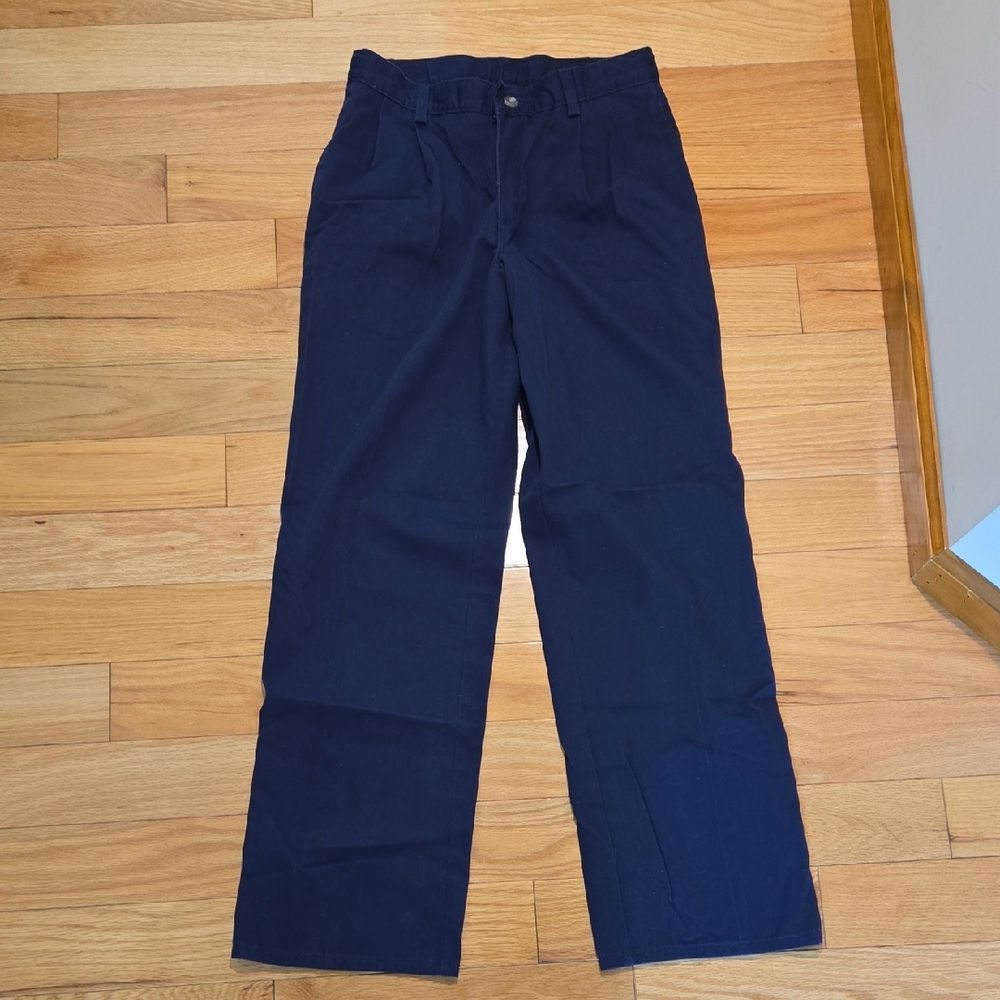 CHAPS Boys Approved Schoolwear Uniform Pants Navy Pleated Straight-Leg Pants